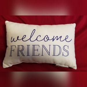 Target Welcome Friends Throw pillow color blue